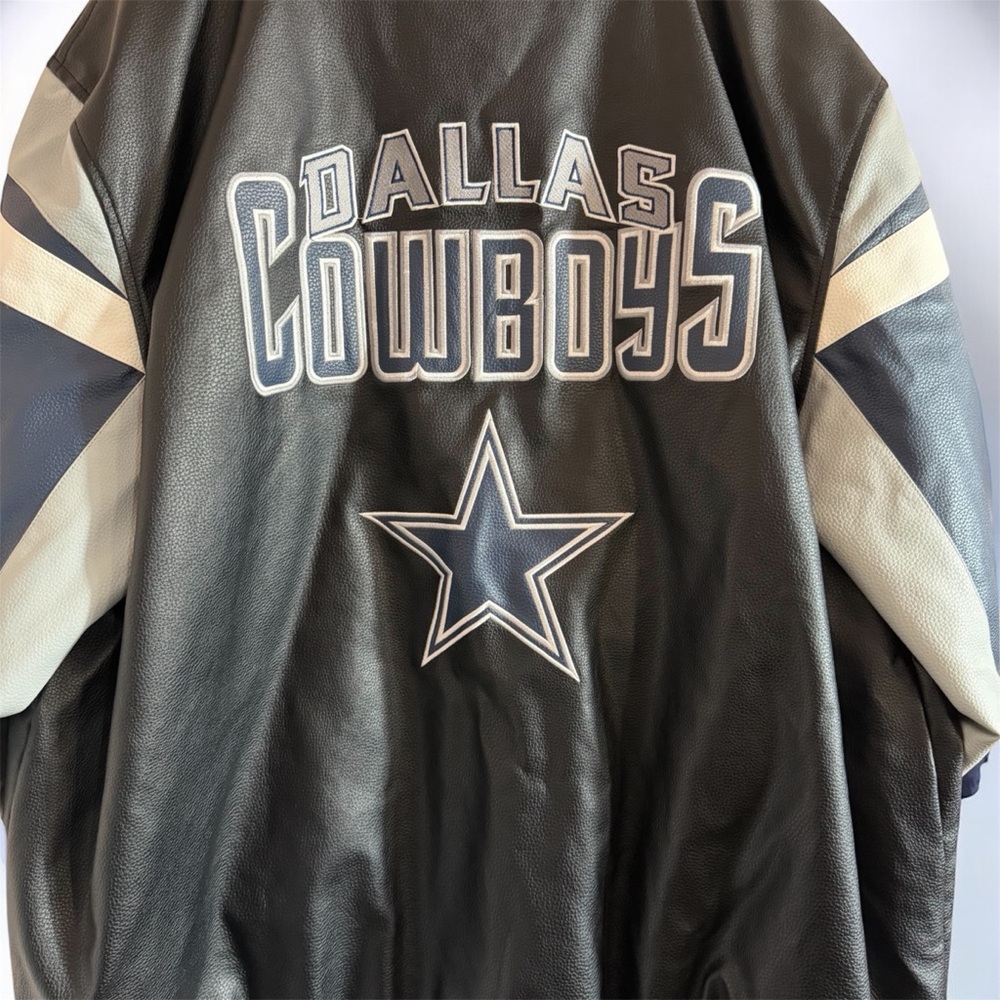 NFL Dallas Cowboys Black and Gray Varsity Jacket - Picture 5 of 5